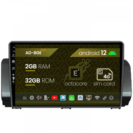 Logan 2021 - &#62;&#62; - Navigatie Dacia Sandero (2021-Prezent), Android 12, E-Octacore / 2GB RAM + 32GB ROM, 10.1 Inch - AD-BGE10002+AD-BGRKIT366V3