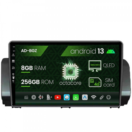Logan 2021 - &#62;&#62; - Navigatie Dacia Sandero (2021-Prezent), Android 13, Z-Octacore / 8GB RAM + 256GB ROM, 10.1 Inch - AD-BGZ10008+AD-BGRKIT366V3