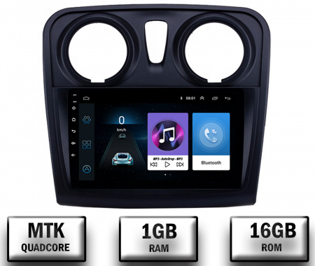 Dacia - Navigatie Dacia Sandero, Logan, Android 10, P-Quadcore / 1GB RAM + 16GB ROM, 9 Inch - AD-BGP9001+AD-BGRKIT376