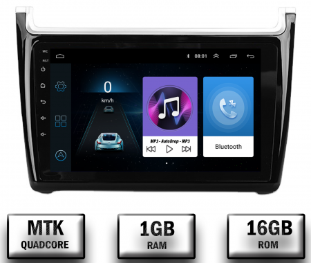 Navigații auto dedicate - Navigatie Volkswagen Polo (2009+), Android 10, P-Quadcore / 1GB RAM + 16GB ROM, 9 Inch - AD-BGP9001+AD-BGRKIT033