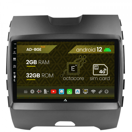Edge 2016-2021 - Navigatie Ford Edge (2016-2021), Android 12, E-Octacore / 2GB RAM + 32GB ROM, 9 Inch - AD-BGE9002+AD-BGRKIT110