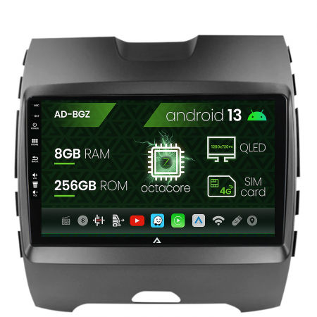 Ford - Navigatie Ford Edge (2016-2021), Android 13, Z-Octacore / 8GB RAM + 256GB ROM, 9 Inch - AD-BGZ9008+AD-BGRKIT110