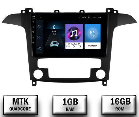 Transporter / Caravelle T4 1998-2009 - Navigatie Ford S-MAX (2006-2015), Android 10, P-Quadcore / 1GB RAM + 16GB ROM, 9 Inch - AD-BGP9001+AD-BGRKIT125