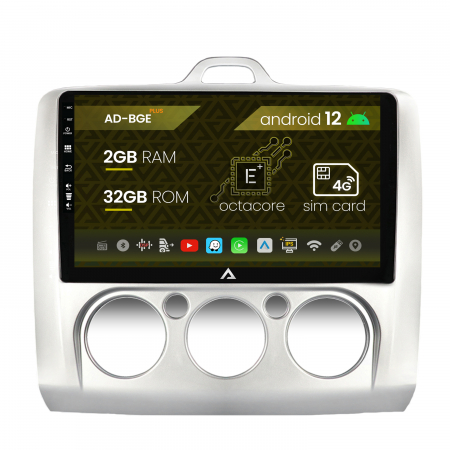 Focus MK2 2005-2007 - Navigatie Ford Focus MK2 (2004-2011), Clima Manuala, Android 12, E-Octacore / 2GB RAM + 32GB ROM, 9 Inch - AD-BGE9002+AD-BGRKIT112