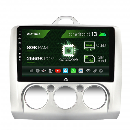 Focus MK2 2005-2007 - Navigatie Ford Focus MK2 (2004-2011), Clima manuala, Android 13, Z-Octacore / 8GB RAM + 256GB ROM, 9 Inch - AD-BGZ9008+AD-BGRKIT112