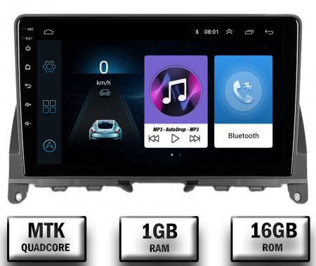 Mercedes Benz - Navigatie Mercedes Benz C-Class W204 (2006-2012), Android 10, P-Quadcore / 1GB RAM + 16GB ROM, 9 Inch - AD-BGP9001+AD-BGRKIT419