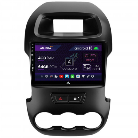 Ranger 2012-2015 - Navigatie Ford Ranger (2011-2015), Android 13, A-Octacore / 4GB RAM + 64GB ROM, 9 Inch - AD-BGA9004+AD-BGRKIT135B