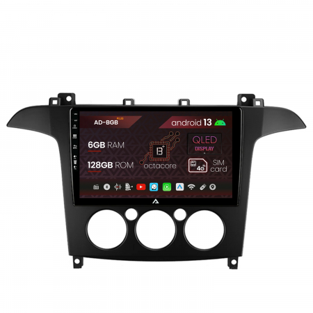 Volkswagen - Navigatie Ford S-MAX (2006-2015) Clima Manuala, Android 13, B-Octacore / 6GB RAM + 128GB ROM, 9 Inch - AD-BGB9006+AD-BGRKIT124