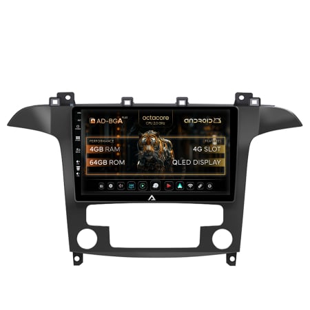 S-Max 2006-2010 - Navigatie Ford S-MAX / Galaxy (2006-2015) Clima Automata, Android 13, A-Octacore / 4GB RAM + 64GB ROM, 9 Inch - AD-BGA9004+AD-BGRKIT124