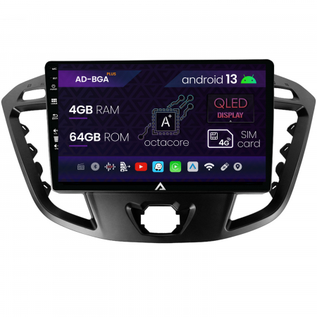 Transit Custom 2012 - &#62;&#62; - Navigatie Ford Transit / Tourneo (2012-2020), Android 13, A-Octacore / 4GB RAM + 64GB ROM, 9 Inch - AD-BGA9004+AD-BGRKIT123