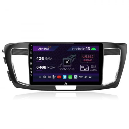 Navigații auto dedicate - Navigatie Honda ACCORD 9 (2013-2017), Android 13, A-Octacore / 4GB RAM + 64GB ROM, 10.1 Inch - AD-BGA10004+AD-BGRKIT002