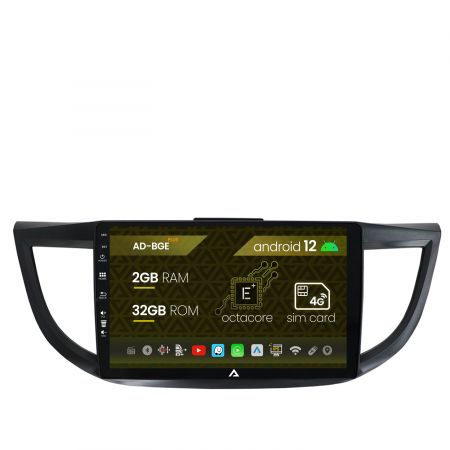 Navigații auto dedicate - Navigatie Honda CRV (2011-2016), Android 12, E-Octacore / 2GB RAM + 32GB ROM, 9 Inch - AD-BGE10002+AD-BGRKIT003
