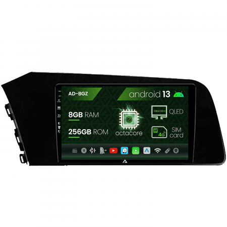 Elantra 2020-&#62;&#62; - Navigatie Hyundai Elantra (2020-Prezent), Android 13, Z-Octacore / 8GB RAM + 256GB ROM, 9Inch - AD-BGZ9008+AD-BGRKIT227