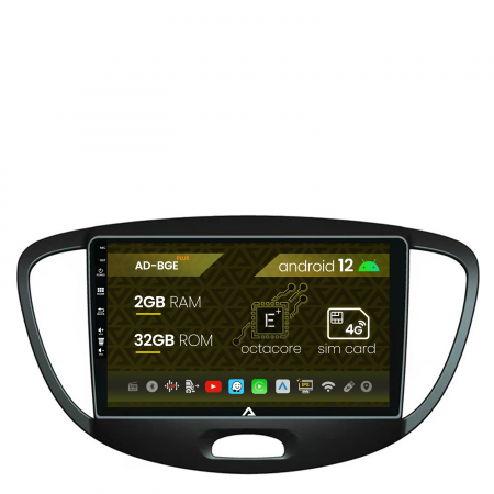 Navigații auto dedicate - Navigatie Hyundai I10 (2007-2013), Android 12, E-Octacore / 2GB RAM + 32GB ROM, 9 Inch - AD-BGE9002+AD-BGRKIT198