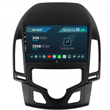 Navigații auto dedicate - Navigatie Hyundai I30 (2007-2012), Clima Automata, Android 12, P-Octacore / 2GB RAM + 32GB ROM, 9 Inch - AD-BGP9002+AD-BGRKIT216