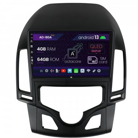 Navigații auto dedicate - Navigatie Hyundai I30 (2007-2012), Clima Automata, Android 13, A-Octacore / 4GB RAM + 64GB ROM, 9 Inch - AD-BGA9004+AD-BGRKIT216