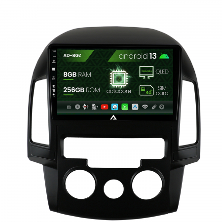 Navigații auto dedicate - Navigatie Hyundai I30 (2007-2012), Clima manuala, Android 13, Z-Octacore / 8GB RAM + 256GB ROM, 9 Inch - AD-BGZ9008+AD-BGRKIT217