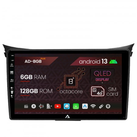 Hyundai - Navigatie Hyundai I30 (2012-2016), Android 13, B-Octacore / 6GB RAM + 128GB ROM, 9 Inch - AD-BGB9006+AD-BGRKIT217V2