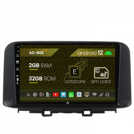 Hyundai - Navigatie Hyundai Kona (2018+), Android 12, E-Octacore / 2GB RAM + 32GB ROM, 10.1 Inch - AD-BGE10002+AD-BGRKIT183V2