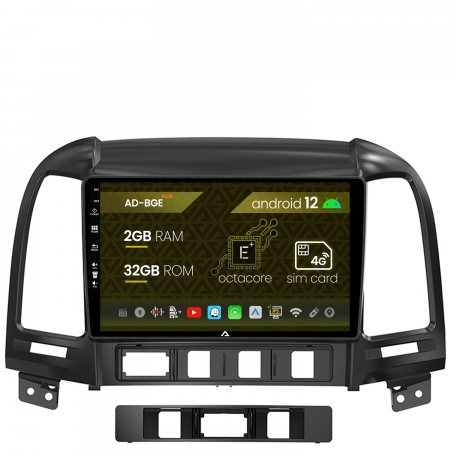 Santa Fe II 2006-2012 - Navigatie Hyundai Santa Fe (2006-2012), Android 12, E-Octacore / 2GB RAM + 32GB ROM, 9 Inch - AD-BGE9002+AD-BGRKIT210