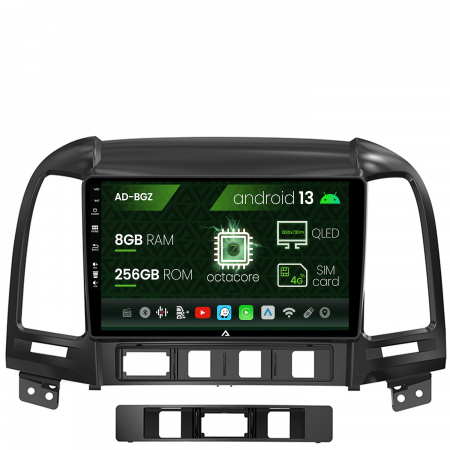 Santa Fe II 2006-2012 - Navigatie Hyundai Santa Fe (2006-2012), Android 13, Z-Octacore / 8GB RAM + 256GB ROM, 9 Inch - AD-BGZ9008+AD-BGRKIT210