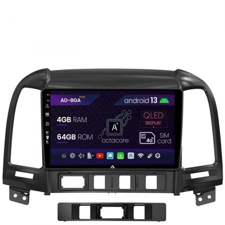 Santa Fe II 2006-2012 - Navigatie Hyundai Santa Fe (2006-2012), Android 13, A-Octacore / 4GB RAM + 64GB ROM, 9 Inch - AD-BGA9004+AD-BGRKIT210