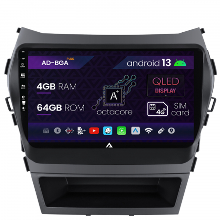Santa Fe III IX45 2013 - &#62;&#62; - Navigatie Hyundai Santa Fe IX45 (2013-2017), Android 13, A-Octacore / 4GB RAM + 64GB ROM, 9 Inch - AD-BGA9004+AD-BGRKIT182