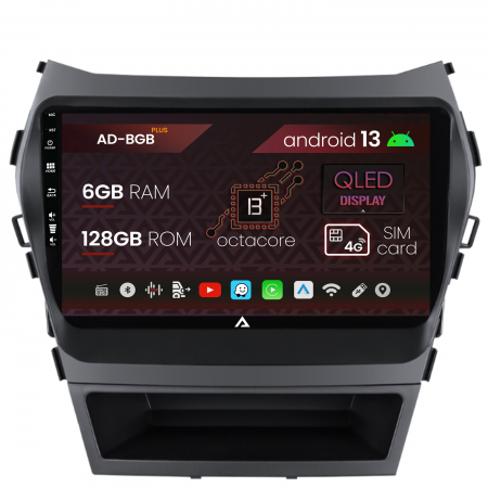 Santa Fe III IX45 2013 - &#62;&#62; - Navigatie Hyundai Santa Fe IX45 (2013-2017), Android 13, B-Octacore / 6GB RAM + 128GB ROM, 9 Inch - AD-BGB9006+AD-BGRKIT182