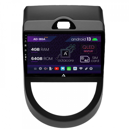Soul 2009-2013 - Navigatie Kia Soul (2009-2013), Android 13, A-Octacore / 4GB RAM + 64GB ROM, 9 Inch - AD-BGA9004+AD-BGRKIT215V2