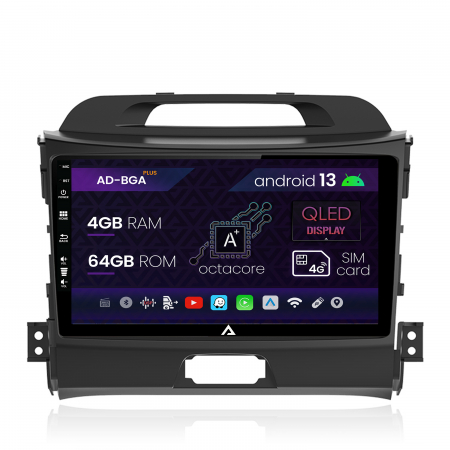 Navigații auto dedicate - Navigatie Kia Sportage (2010-2016), Android 13, A-Octacore / 4GB RAM + 64GB ROM, 9 Inch - AD-BGA9004+AD-BGRKIT146