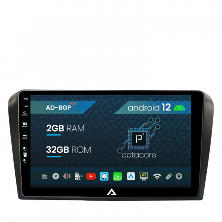 Navigații auto dedicate - Navigatie Mazda 3 (2003-2009), Android 12, P-Octacore / 2GB RAM + 32GB ROM, 9 Inch - AD-BGP9002+AD-BGRKIT322