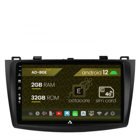 Navigații auto dedicate - Navigatie Mazda 3 (2009-2013), Android 12, E-Octacore / 2GB RAM + 32GB ROM, 9 Inch - AD-BGE9002+AD-BGRKIT320