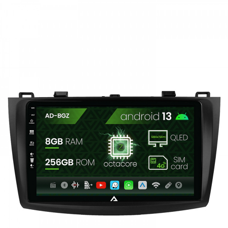 Navigații auto dedicate - Navigatie Mazda 3 (2009-2013), Android 13, Z-Octacore / 8GB RAM + 256GB ROM, 9 Inch - AD-BGZ9008+AD-BGRKIT320