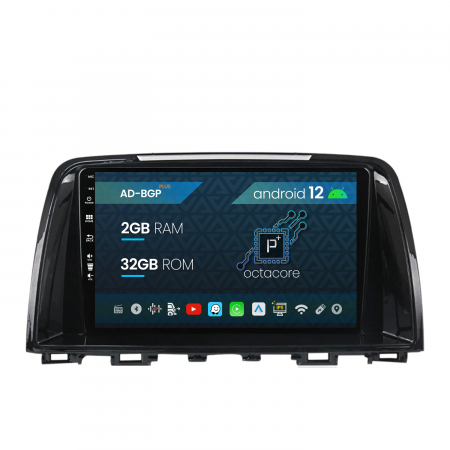 Navigații auto dedicate - Navigatie Mazda 6 (2013-2015), Android 12, P-Octacore / 2GB RAM + 32GB ROM, 9 Inch - AD-BGP9002+AD-BGRKIT328v2