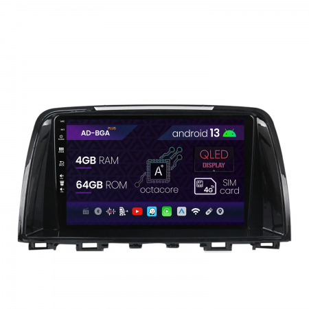 Navigații auto dedicate - Navigatie Mazda 6 (2013-2015), Android 13, A-Octacore / 4GB RAM + 64GB ROM, 9 Inch - AD-BGA9004+AD-BGRKIT328v2