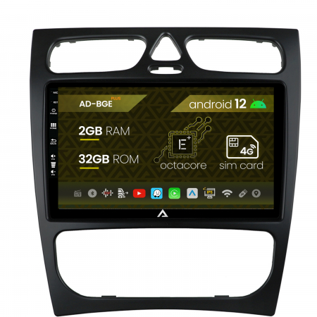 C Class W203 2000-2004 - Navigatie Mercedes Benz C-Class W203 (2000-2005), Android 12, E-Octacore / 2GB RAM + 32GB ROM, 9 INCH - AD-BGE9002+AD-BGRKIT416