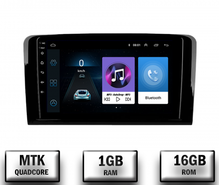 Mercedes Benz - Navigatie Mercedes Benz ML W164 / GL X164, Android 10, P-Quadcore / 1GB RAM + 16GB ROM, 9 Inch - AD-BGP9001+AD-BGRKIT405