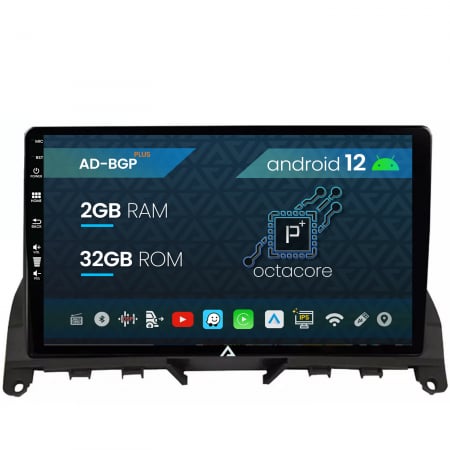 Mercedes Benz - Navigatie Mercedes Benz C-Class W204 (2008-2012), Android 12, P-Octacore / 2GB RAM + 32GB ROM, 9 Inch - AD-BGP9002+AD-BGRKIT419