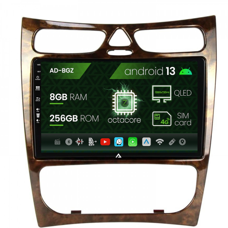 Navigații auto dedicate - Navigatie Mercedes Benz CLK W209 (2000-2005), Android 13, Z-Octacore / 8GB RAM + 256GB ROM, 9 INCH - AD-BGZ9008+AD-BGRKIT416V4