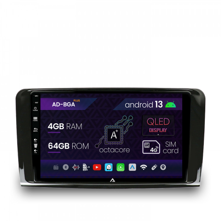 GL X164 2007-2012 - Navigatie Mercedes Benz ML W164 / GL X164, Android 13, A-Octacore / 4GB RAM + 64GB ROM, 9 Inch - AD-BGA9004+AD-BGRKIT405