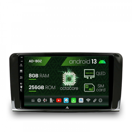 GL X164 2007-2012 - Navigatie Mercedes Benz ML W164 / GL X164, Android 13, Z-Octacore / 8GB RAM + 256GB ROM, 9 Inch - AD-BGZ9008+AD-BGRKIT405