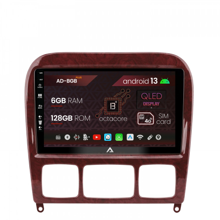 Mercedes Benz - Navigatie Mercedes Benz S-Class (1998-2005), Android 13, B-Octacore / 6GB RAM + 128GB ROM, 9 Inch - AD-BGB9006+AD-BGRKIT408