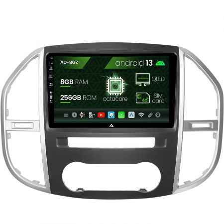 Playere si Accesorii Universale - Navigatie Mercedes Benz Vito (2016+), Android 13, Z-Octacore / 8GB RAM + 256GB ROM, 9 Inch - AD-BGZ9008+AD-BGRKIT407V3