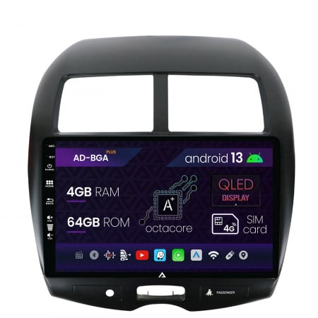 Navigații auto dedicate - Navigatie Mitsubishi ASX / Peugeot 4008 (2010-2018), Android 13, A-Octacore / 4GB RAM + 64GB ROM, 10.1 Inch - AD-BGA10004+AD-BGRKIT267