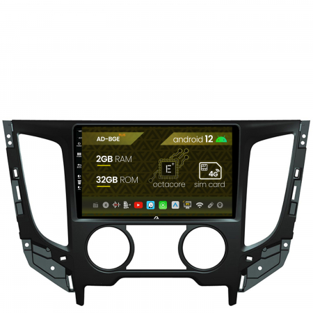 Navigații auto dedicate - Navigatie Mitsubishi L200 (2014-2020), Android 12, E-Octacore / 2GB RAM + 32GB ROM, 9 Inch - AD-BGE9002+AD-BGRKIT273