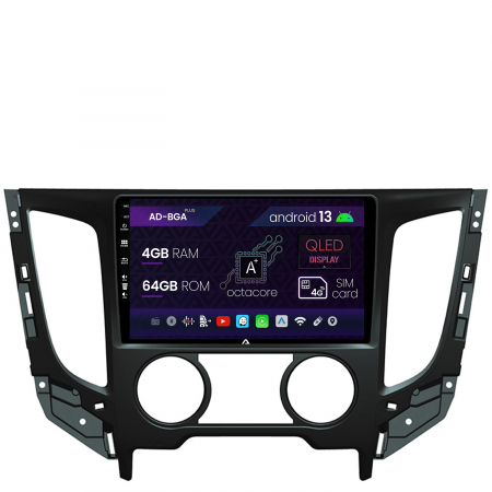 Navigații auto dedicate - Navigatie Mitsubishi L200 (2014-2020), Android 13, A-Octacore / 4GB RAM + 64GB ROM, 9 Inch - AD-BGA9004+AD-BGRKIT273
