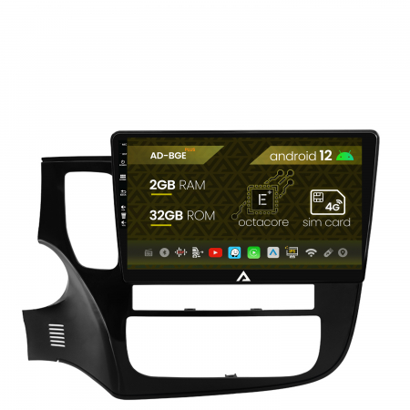 Outlander 2013 - 2019 - Navigatie Mitsubishi Outlander (2013-2020), Android 12, E-Octacore / 2GB RAM + 32GB ROM, 10.1 Inch - AD-BGE10002+AD-BGRKIT268