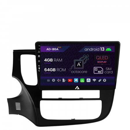 Outlander 2013 - 2019 - Navigatie Mitsubishi Outlander (2013-2020), Android 13, A-Octacore / 4GB RAM + 64GB ROM, 10.1 Inch - AD-BGA10004+AD-BGRKIT268