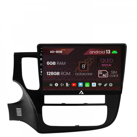 Outlander 2013 - 2019 - Navigatie Mitsubishi Outlander (2013-2020), Android 13, B-Octacore / 6GB RAM + 128GB ROM, 10.1 Inch - AD-BGB10006+AD-BGRKIT268
