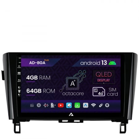 Nissan - Navigatie Nissan Qashqai / X-Trail (2013+), Android 13, A-Octacore / 4GB RAM + 64GB ROM, 10.1 Inch - AD-BGA10004+AD-BGRKIT162